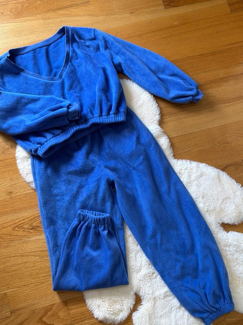 Cozy Royal Blue Fleece Sweatshirt & Jogger Set